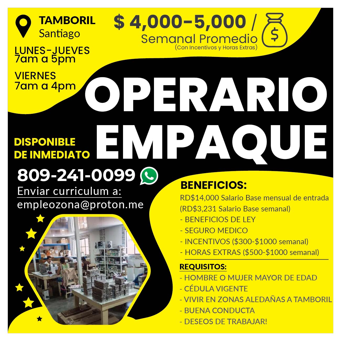 Empaque Y Operario De Producción Tu Empleo RD